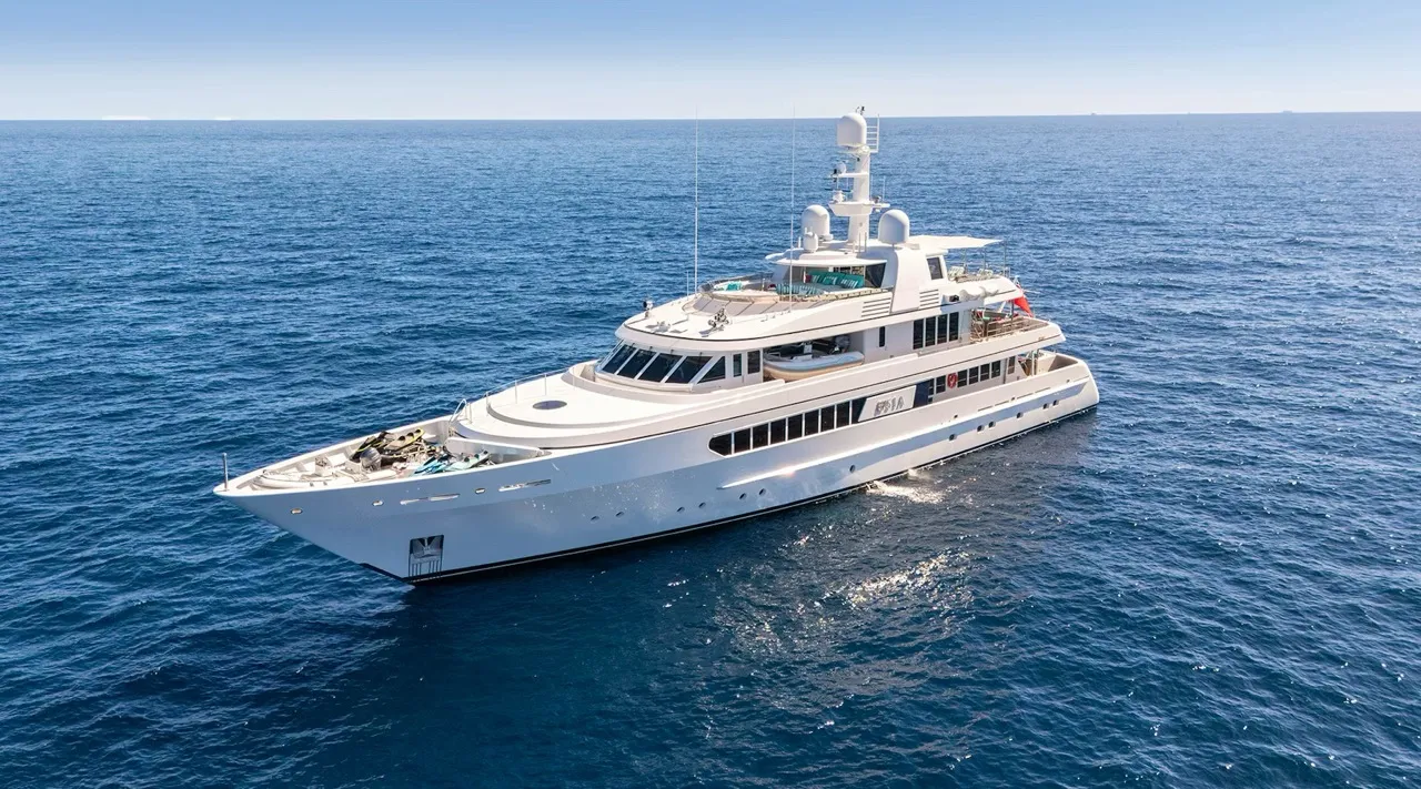 Tasia superyacht cruising on open water